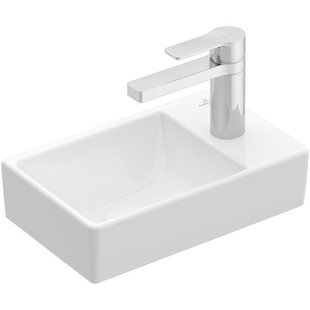Villeroy & Boch Avento fonteinset - 36x22x11cm - kraangat rechts - chromen fonteinkraan - glans wit 4300s101