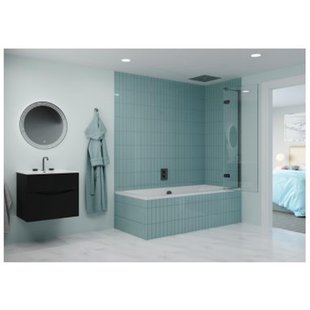 Crosswater Optix 10 Badwand - 90x150cm - 2-delig - rechts - 180graden - slate (gunmetal) OXBDHTC0900R Crosswater Optix 10 Badwand - 90x150cm - 2-delig - rechts - 180graden - slate (gunmetal) OXBDHTC0900R