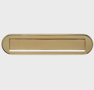 Intersteel Brievenbus ovaal met klep/regenrand PVD messing