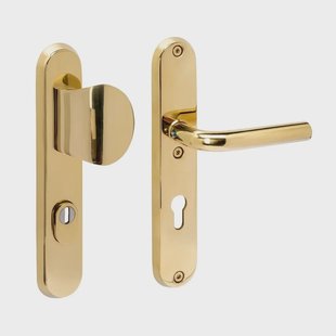 Intersteel SKG3 veiligheidsbeslag Luzern deurgreep/klink PC 72mm met kerntrekbeveiliging PVD messingkleur