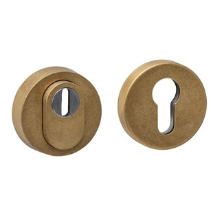 Intersteel SKG3 veiligheidsrozetten verdekt ø52x12mm met kerntrekbeveiliging PVD messing getrommeld