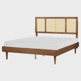 Beliani-AURAY-Tweepersoonsbed-Lichthout-160 x 200 cm-Rubberhout Beliani-AURAY-Tweepersoonsbed-Lichthout-160 x 200 cm-Rubberhout