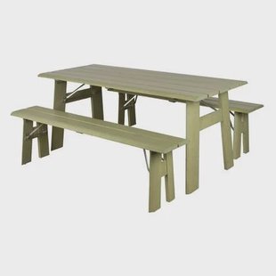 Zuiver Avenue Picknicktafel met 2 banken Hout Groen