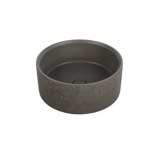 Betonnen Vrijstaande Wastafel Rond Ideavit Idea.Deep-D5 39x15cm Donkergrijs