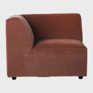 HKliving Jax Bank Element - Hoekstuk Links - Royal Velvet - Magnolia