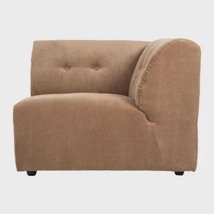 HKliving Vint Bank Element - Hoekstuk Rechts - Corduroy Rib - Bruin