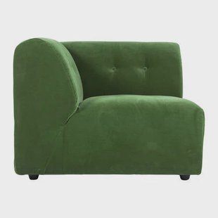 HKliving Vint Bank Element - Hoekstuk Links - Royal Velvet - Groen