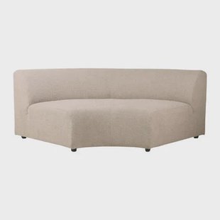 HKliving Jax Bank Element - Middenstuk Rond - Bouclé - Taupe