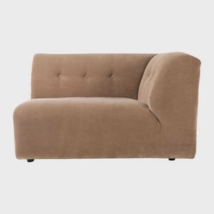 HKliving Vint Bank Element - 1,5-zitsbank Rechts - Corduroy Rib - Bruin