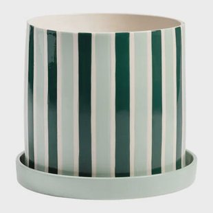 &klevering Clash Bloempot Large - Stripe / Groen
