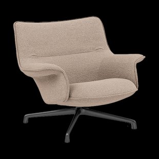 Muuto Doze fauteuil laag draaivoet Hearth 6 Anthracite/black