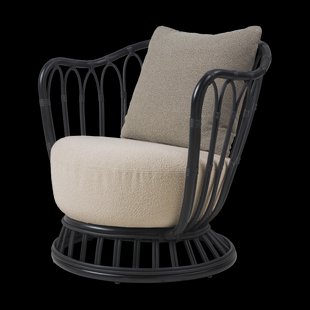 GUBI Grace Outdoor Lounge stoel Lorkey Limonta 41-43-black