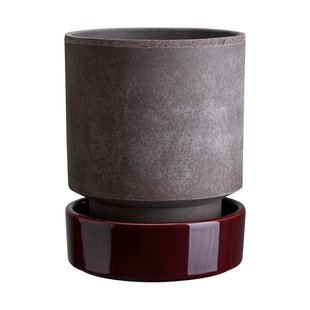 Bergs Potter Hoff pot Ø16 cm, Raw Grey-Deep Burgundy