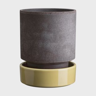 Bergs Potter Hoff pot Ø18 cm, Raw Grey-Pale Yellow