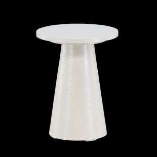 Lexi houten bijzettafel glanzend wit - Ø 35 cm