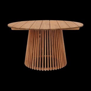 Lidewij ronde teakhouten tuintafel naturel - Ø 120 cm