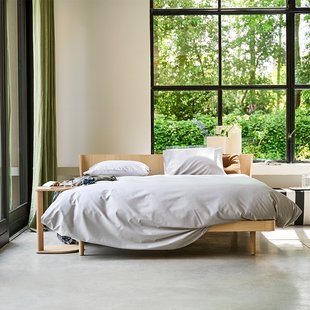 Auping Pearl Grey Satin Dekbedovertrek - 200 x 220 cm - 100% katoensatijn