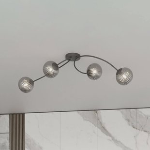 EMIBIG LIGHTING Vibra plafondlamp, rookgrijs/zwart, lengte 110 cm, 4-lamps.