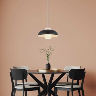 Globo Hanglamp Lowe, mat zwart, Ø 38 cm, metaal