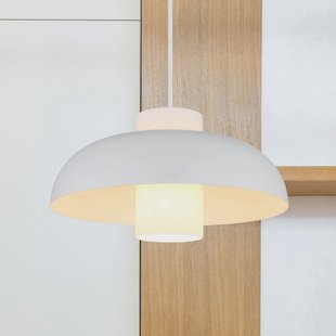 Globo Hanglamp Lowe, mat wit, Ø 38 cm, metaal