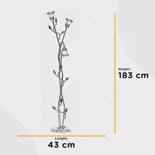 ONLI Lancia vloerlamp, ivoorkleurig, 3-lamps, ijzer, glas