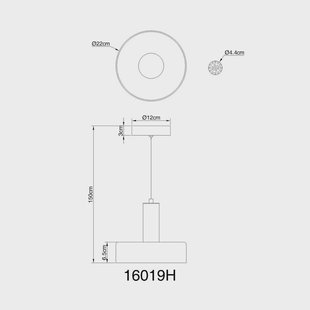 Globo Grant LED hanglamp, Ø 22 cm, rookgrijs, glas