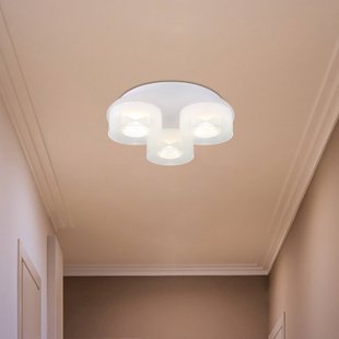 Globo Belinda LED plafondlamp, Ø 38 cm, wit, 3-lamps, glas