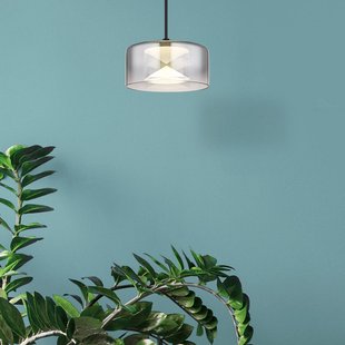 Globo Belinda LED hanglamp, Ø 15 cm, rookgrijs, glas