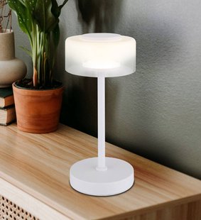 Globo Belinda LED tafellamp, wit, hoogte 33 cm, metaal