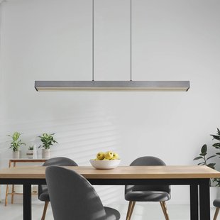 Globo LED hanglamp Ethan, grijs, metaal, 150 cm, uitschuifbaar