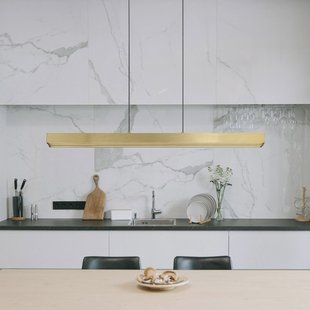 Globo LED hanglamp Ethan, messingkleurig, 150 cm, uitschuifbaar