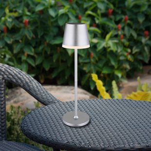 Globo LED lamp op zonne-energie, metaal, zilverkleurig, hoogte 41 cm, IP44