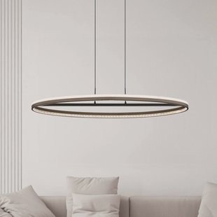Globo Della LED hanglamp, lengte 101 cm, donkergrijs, metaal