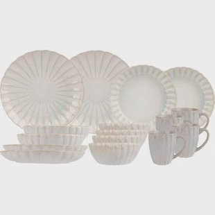 Cosy & Trendy Serviesset Astera Pure 16-delig | 4 personen - 4 dinerborden, 4 diepe borden, 4 kommen en 4 mokken