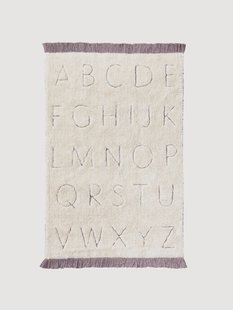 Wasbaar handgetuft kindervloerkleed ABC met letterontwerp
