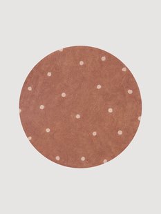 Handgetuft rond vloerkleed Dot met hoog-laag effect, wasbaar