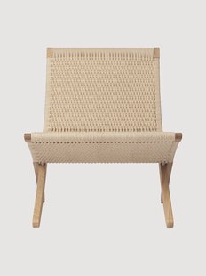 Inklapbare loungefauteuil Mg501 Cuba met handgeweven zit- en rugleuning