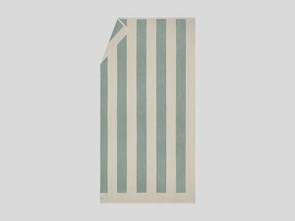 Yumeko Strandlaken velours sea green stripe 100x180 - 1 st 100% biologisch katoen, velours