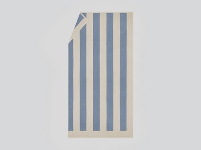 Yumeko Strandlaken velours faded blue stripe 100x180 - 1 st 100% biologisch katoen, velours