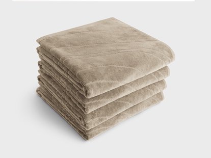 Yumeko Handdoeken velours classic taupe 50x100 - 4 st 100% biologisch katoen, velours