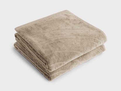 Yumeko Handdoeken velours classic taupe 50x100 100% biologisch katoen, velours