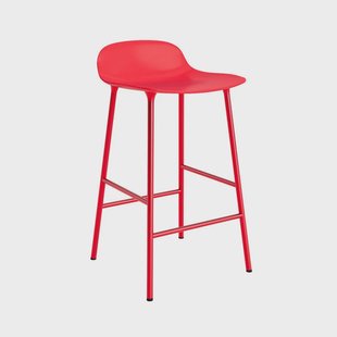 Normann Copenhagen - Vorm Barkruk H65 Steel/Bright Red