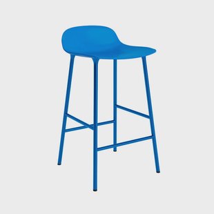 Normann Copenhagen - Vorm Barkruk H65 Steel/Bright Blue
