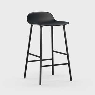 Normann Copenhagen - Vorm Barkruk H65 Steel/Black