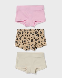 HEMA Kinderboxers rib luipaard - 3 stuks bruin (bruin)