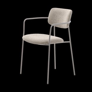 Chase metalen eetkamerstoel lichtgrijs gemêleerd