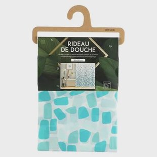 Urban Living Douchegordijn met ringen - wit|multi kleuren - PVC - 180