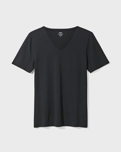 HEMA Dames T-shirt basic v-hals zwart (zwart)