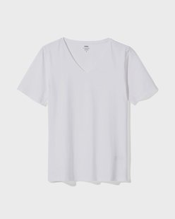 HEMA Dames T-shirt basic v-hals wit (wit)