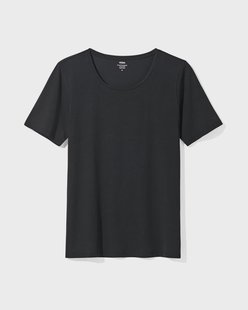 HEMA Dames T-shirt basic o-hals zwart (zwart)